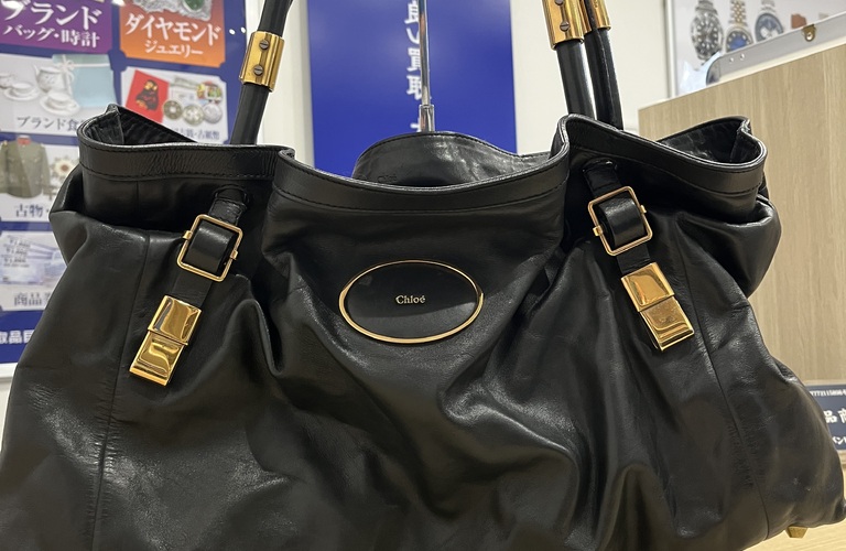 クロエ ブラックレザー ハンドバッグ